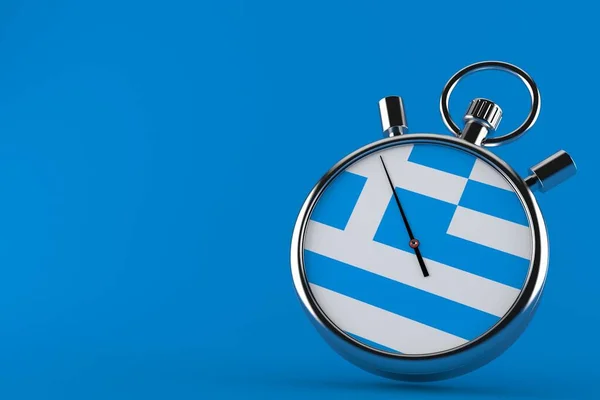 Stopwatch with greek flag — Stock Photo, Image