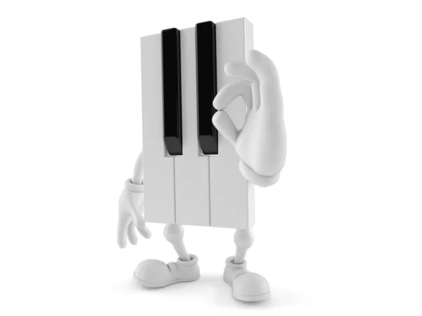 Personaje de piano con gesto ok — Foto de Stock