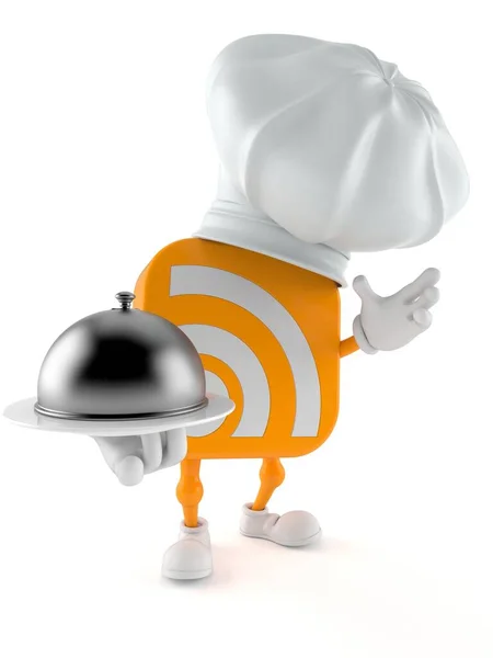 RSS personagem segurando cúpula de catering — Fotografia de Stock
