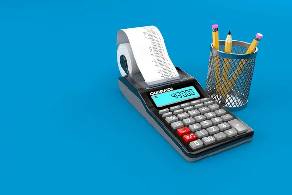 Calculator met potlood — Stockfoto