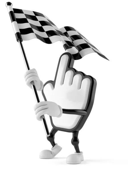 Cursor carácter ondeando bandera de carrera —  Fotos de Stock