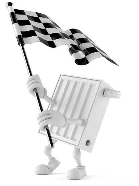 Radiatore personaggio sventola bandiera gara — Foto Stock