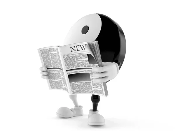 Jing Jang character reading newspaper — Stock Photo, Image