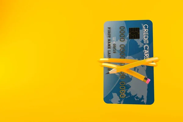 Creditcard met potlood — Stockfoto