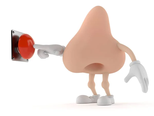 Nose character pushing a button — Stock Photo, Image