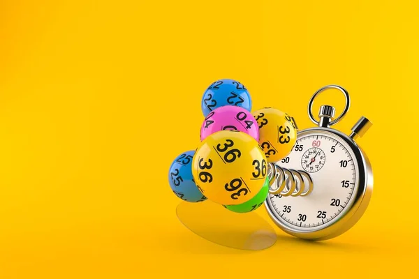Bolas de loteria com cronômetro — Fotografia de Stock