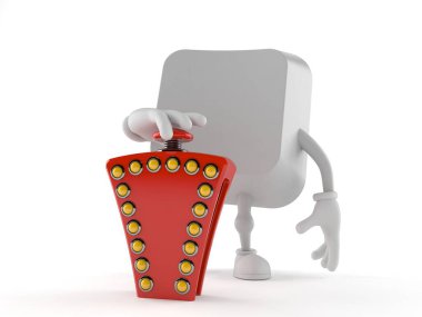 Bilgisayar tuşu karakteri Sınav düğmesine basıyor