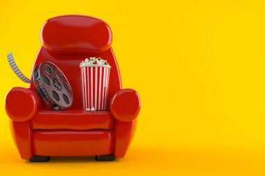 Patlamış mısır ve film makaralı Koltuk