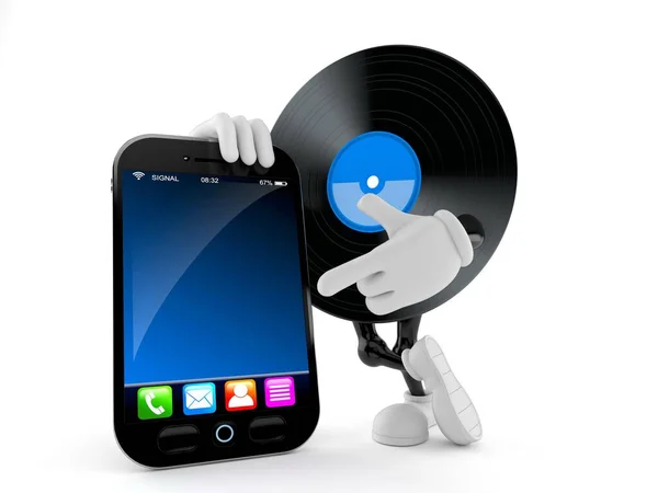 Personaje de vinilo con smartphone — Foto de Stock