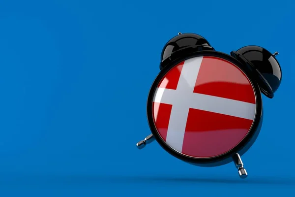 덴마크 국기달린 자명종 — 스톡 사진