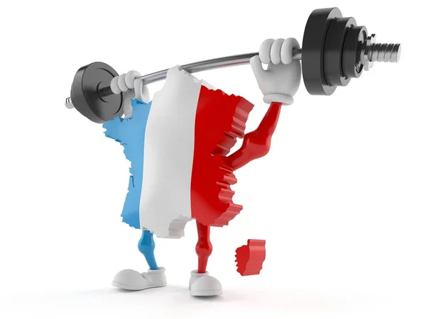 France character lifting heavy barbell — Φωτογραφία Αρχείου