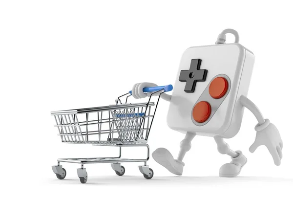 Personagem Gamepad com carrinho de compras — Fotografia de Stock