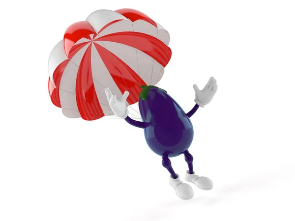 Caractère aubergine avec parachute — Photo