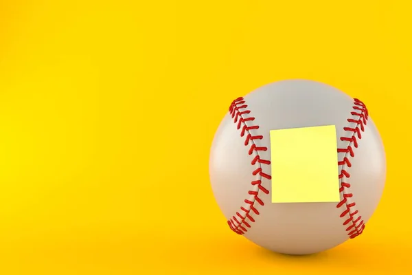 Baseballball mit gelben Aufklebern — Stockfoto