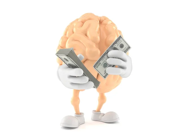 Cerebro carácter contando dinero —  Fotos de Stock