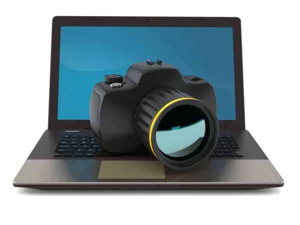 Камера на ноутбуке — стоковое фото