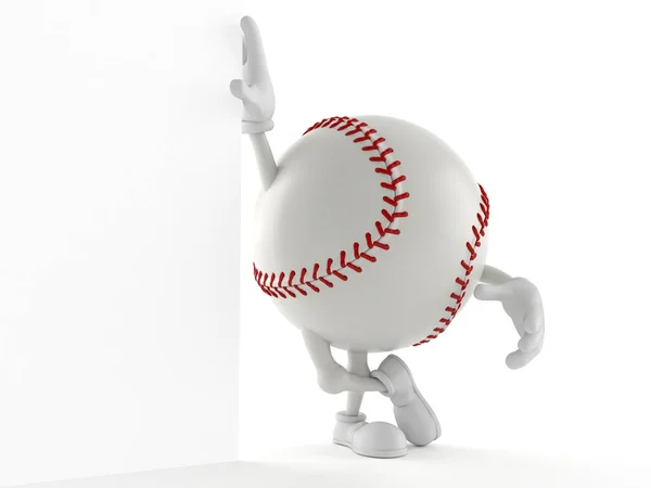 Béisbol carácter se inclinan en la pared — Foto de Stock