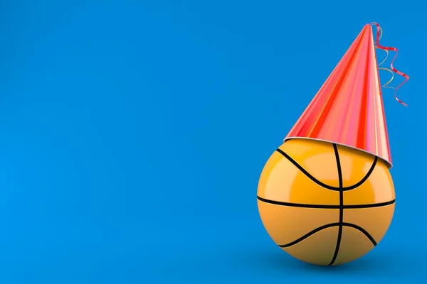 Basketbal met feestmuts — Stockfoto