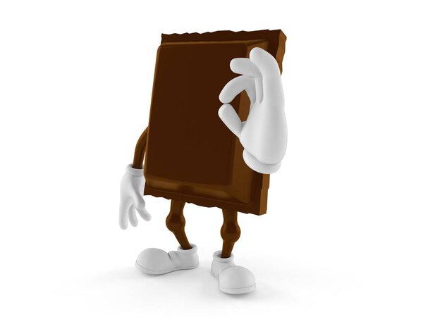 Chocolate character with ok gesture