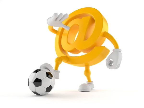 E-mail character with soccer ball — Stock Photo, Image