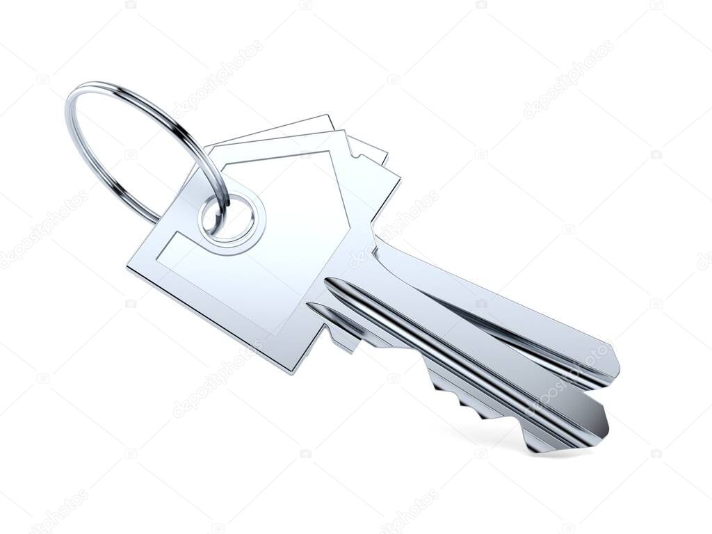Door keys in house shape