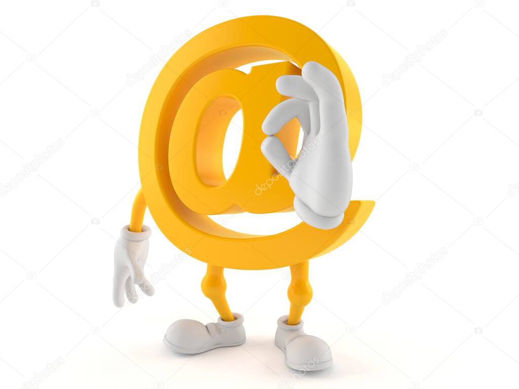 E-mail character with ok gesture