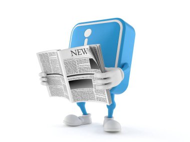 Gazete okuyan özürlü karakter