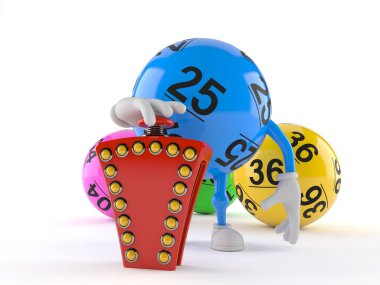 Lotto topu karakteri sınav tuşuna basıyor