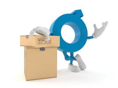 Kutu yığınlı erkek cinsiyet sembolü karakter