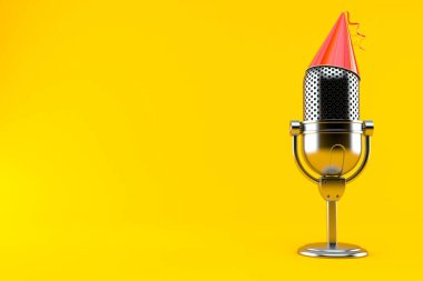 Parti şapkalı radyo mikrofonu.