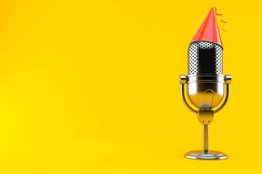 Radio microphone with party hat clipart