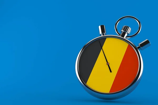 Stoppuhr mit belgischer Flagge — Stockfoto