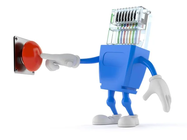 Network character pushing a button — Stock Photo, Image
