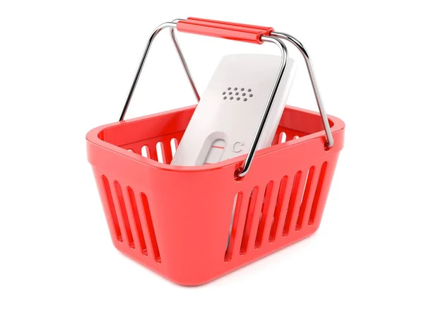 Pregnancy test inside shopping basket — Stock Photo, Image