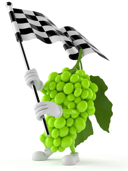 レースフラグを振ってブドウの文字 — ストック写真