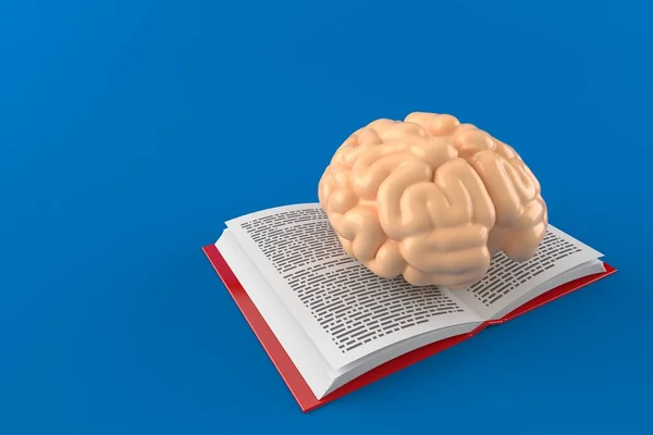 Brain on open book — Stock Photo, Image