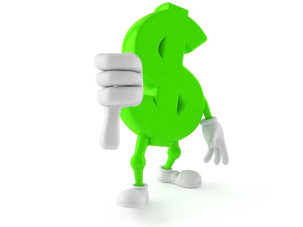 Dollar character with thumb down — Stock Photo, Image