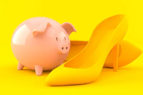 Femininity background with piggy bank