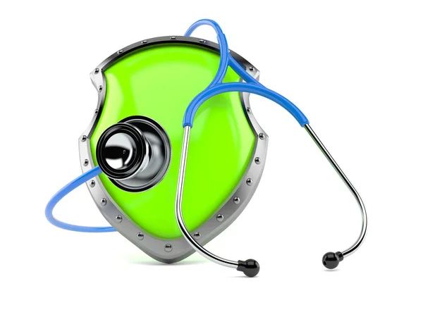 Ochranný štít se stetoskopem — Stock fotografie