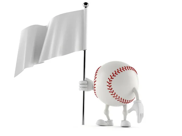 Baseball character holding blank flag — Stock Photo, Image