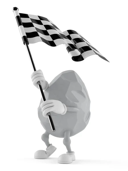 Rock carácter ondeando bandera de carrera —  Fotos de Stock
