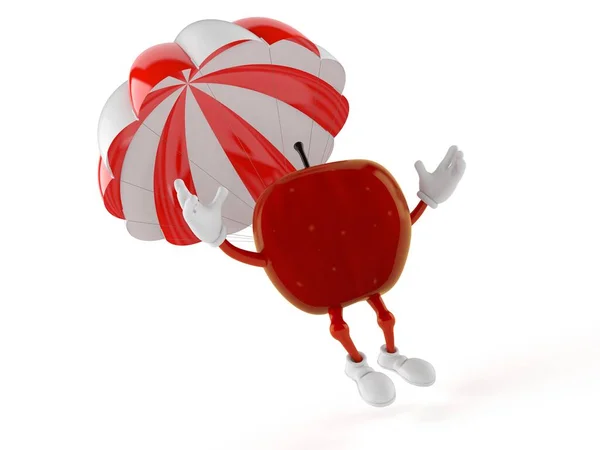 Carácter Apple con paracaídas —  Fotos de Stock