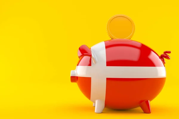 Sparschwein mit dänischer Flagge — Stockfoto