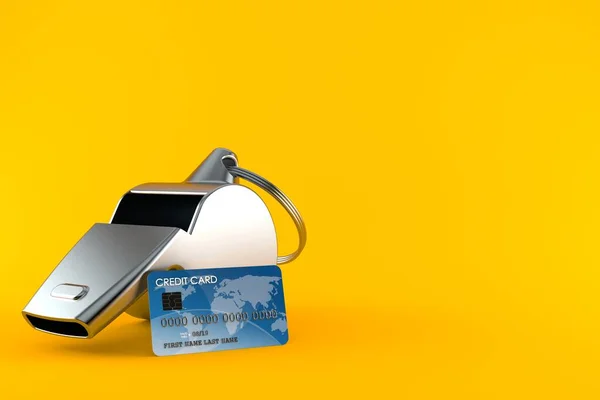 Whistle with credit card — Stock Photo, Image