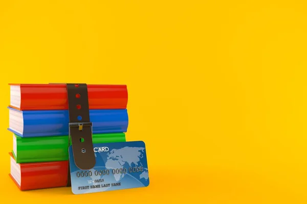 Livros com cartão de crédito — Fotografia de Stock