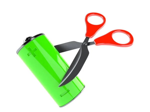 Bateria z nożyczkami — Zdjęcie stockowe