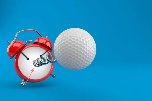 Golf labda ébresztőórával — Stock Fotó