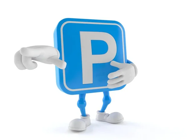 Символ паркування вказує палець — стокове фото