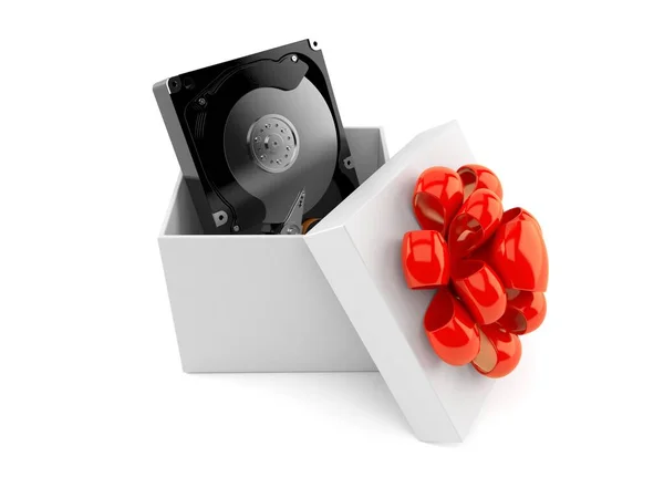 Hard drive inside gift — ストック写真