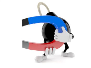 Bomba karakteri at nalı mıknatısı tutuyor